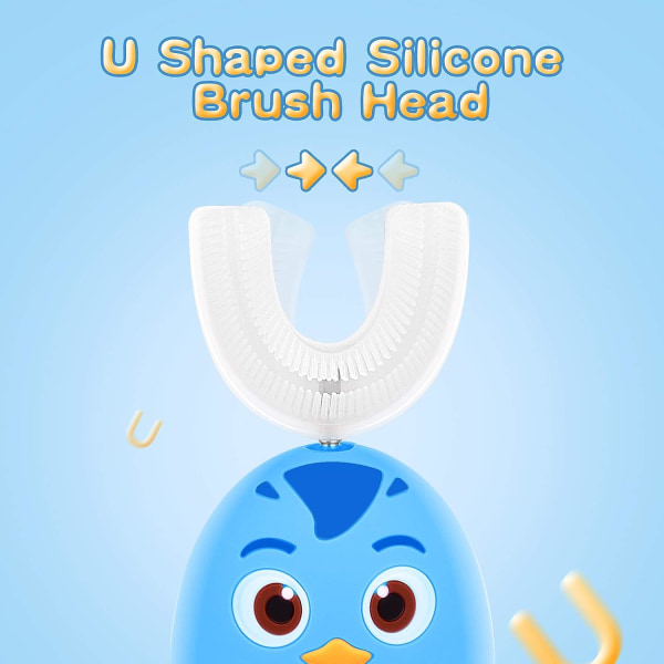 Elektrisk tannbørste for barn IPX7 U-Shape Silikon Smart Toothb