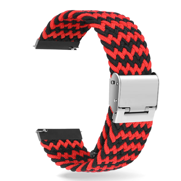 Egnet for Garmin Huawei Samsung justerbar nylon flettet spenne smart armbånd 22mm integrert justering (B3)(B3)