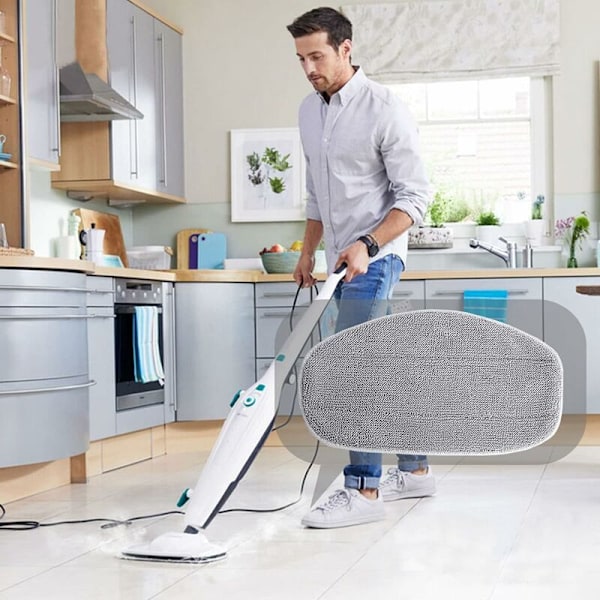 Ersättningspads för Leifheit CleanTenso ångmopp – moppöverdrag för djuprengöring, 5x ersättningsmikrofiberpads –