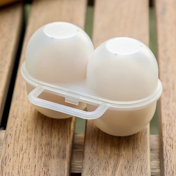 (Sett med 4) 2 Grid Egg Oppbevaringsboks, Bærbar Plast Egg Holder, Egg Oppbevaringsbeholder, Egg Box for Utendørs Camping, Eggbrett