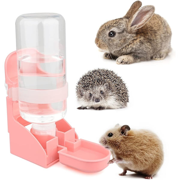 Automatisk vattenbehållare för smådjur, 500 ml stor kapacitet, automatisk kaninvattenbehållare, hängande dricksbehållare, för hamster, marsvin, kanin, råtta, chinchilla