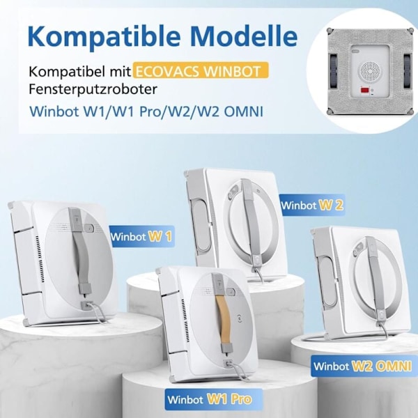 6 puhdistusliinan sarja Ecovacs Winbot Winbot Winbot WinBot Winders Robots W1 / W2 / W2 Omni -robotti-ikkunanpesurille - Puhdistusliina pestävissä