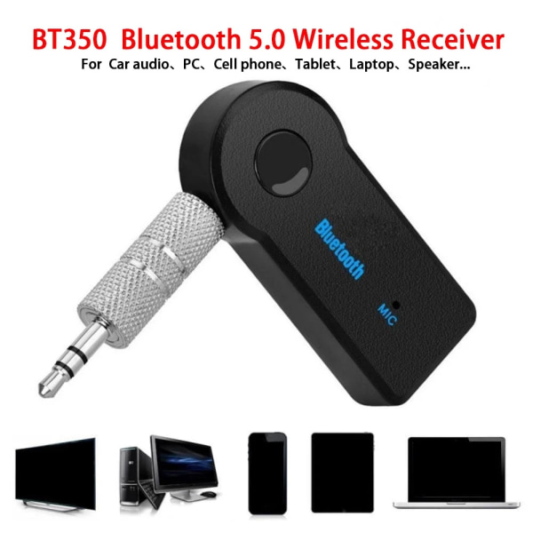 Bil BT Bluetooth mottagare - Handsfree-samtal medan du laddar och lyssnar på 3,5 mm ljud Bluetooth mottagare