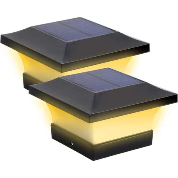 Vanntett LED solcelle stolpe lys for utendørs hagestolpe for 10x10cm trestolpe, terrasse, gjerde (1 stk)
