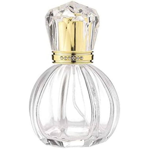 Glass tom parfyme sprayflaske med gyllen krystallhette 50ml