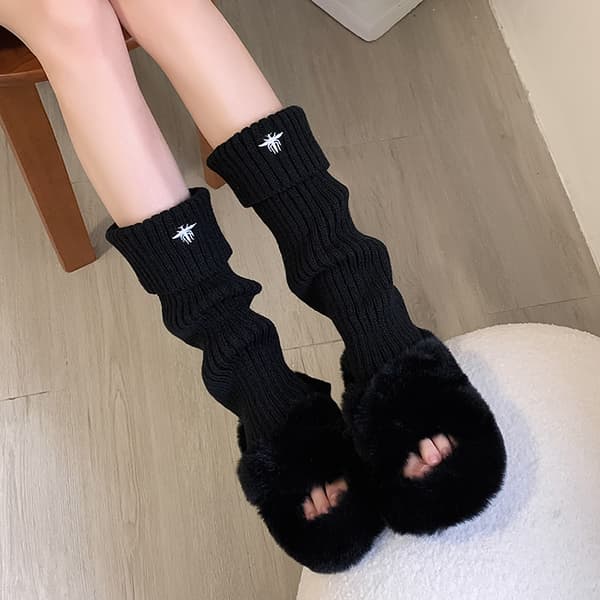 Preppy bi-broderede trykte benvarmere
