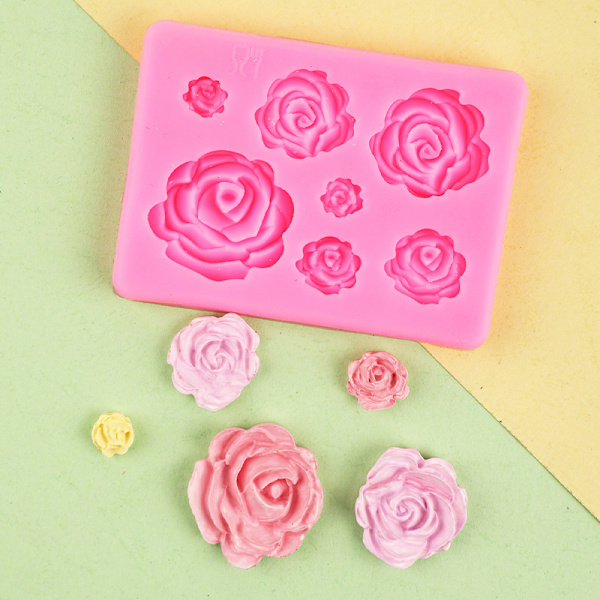 Rose Blomster silikoneforme Kage Chokoladeform bryllupskage Dekorationsværktøjer Fondant Sukkerkunst Kageforme