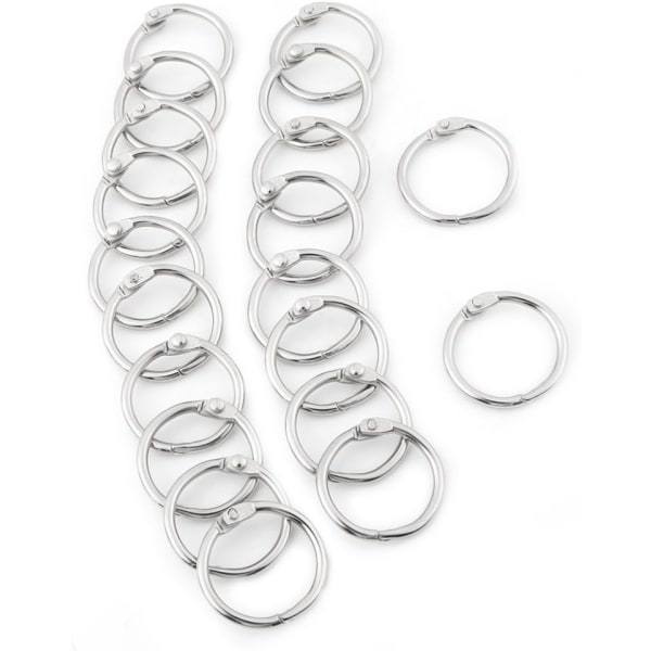 20Pcs Book Rings, Key Chain Ring Binding Rings Key Rings for Scrapbooking Album(32mm)