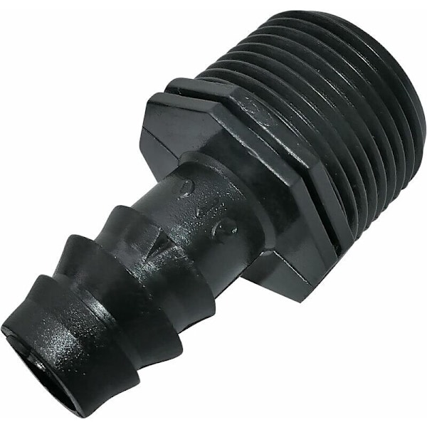 Sett med 10 adaptere/hannkoblinger Ø16mmx3/4 '' med utvendig gjenge (for Ø16mm slange) - kobling for irrigasjonssystem/vanning
