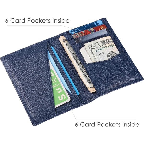 Kreditkortshållare, RFID-blockering, äkta läder Bifold för män W