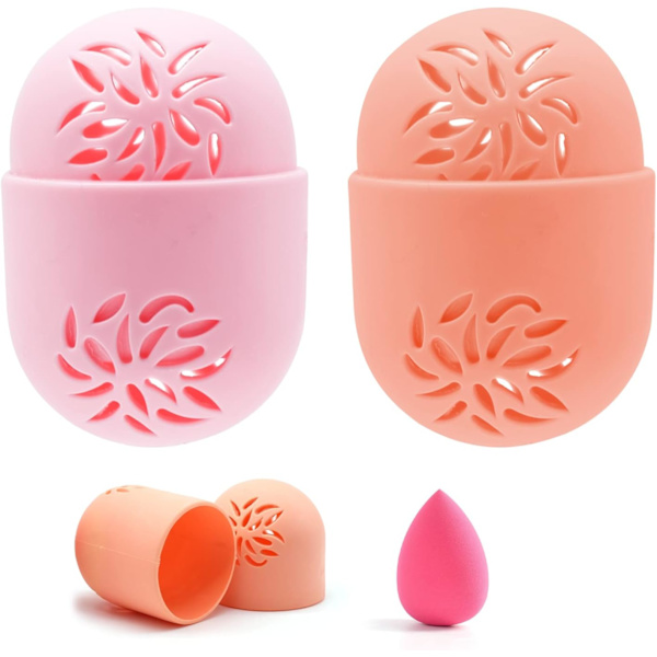 2 stk. Sminke svamp reiseetui silikon sminke svamp holder sminke svamp beholder Beauty Blender bæreveske for reiser