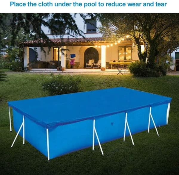 Blå rektangulær rørformet bassengdeksel, rørformet bassengbobledeksel (220X150CM)