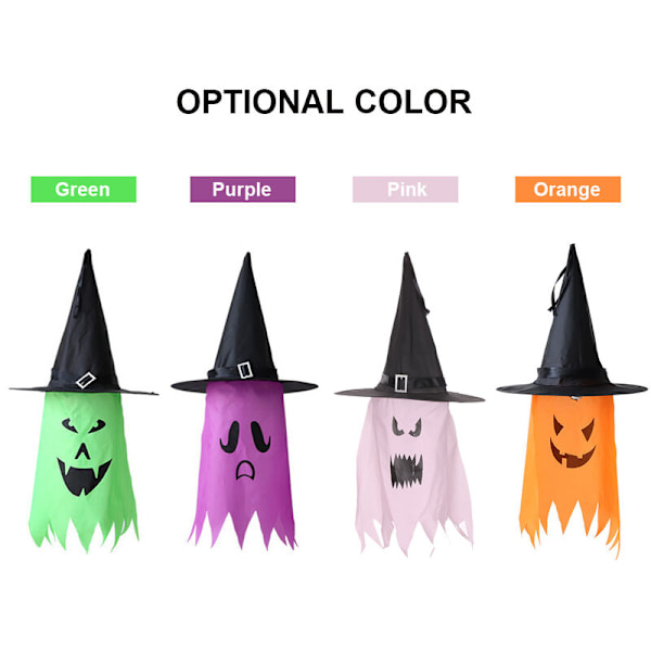 Halloween dekoration hatt färgglad lysande häxhatt plats layout rekvisita kjol trollkarl hatt spökehänge
