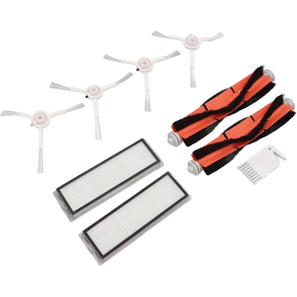 Hovedbørstesett for robotstøvsuger, børstefiltre flatt kamsett hvit for Mijia 1C for Dreame F9 for Xiaomi 1T for Mi Robot Vacuum Cleaner