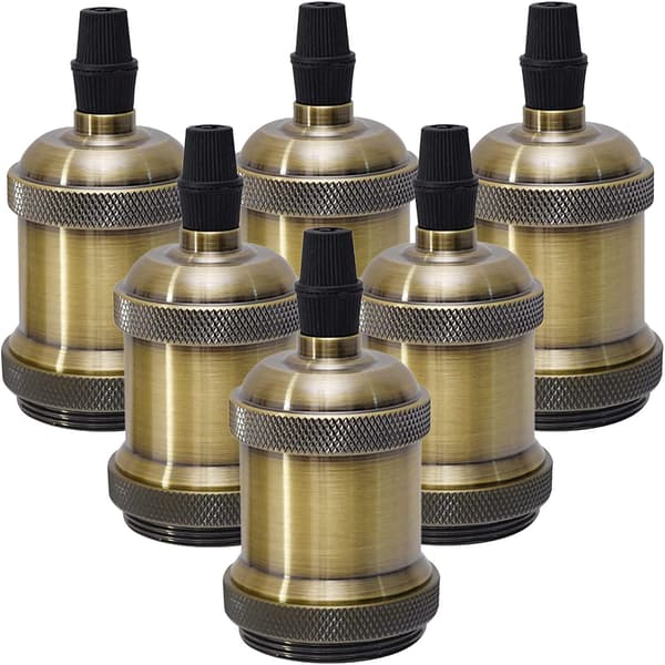 E27 Bronze Vintage Edison Lampholder Fatning, 6 × Loft Fatning til Lamper Retro Ophængs Fatning til Lamper Adapter til Pendel