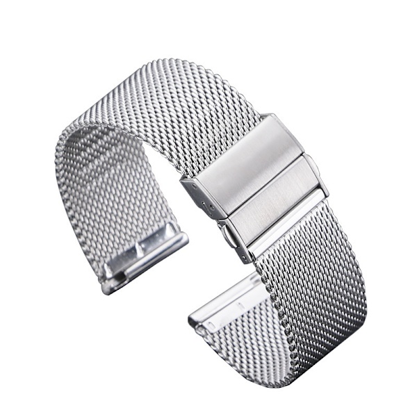 Egnet til Huawei Style DW Samsung Smart Watch rustfrit stål mesh rem mænd kvinder hurtigudløser mesh rem 16mm (sølv)(16mm)