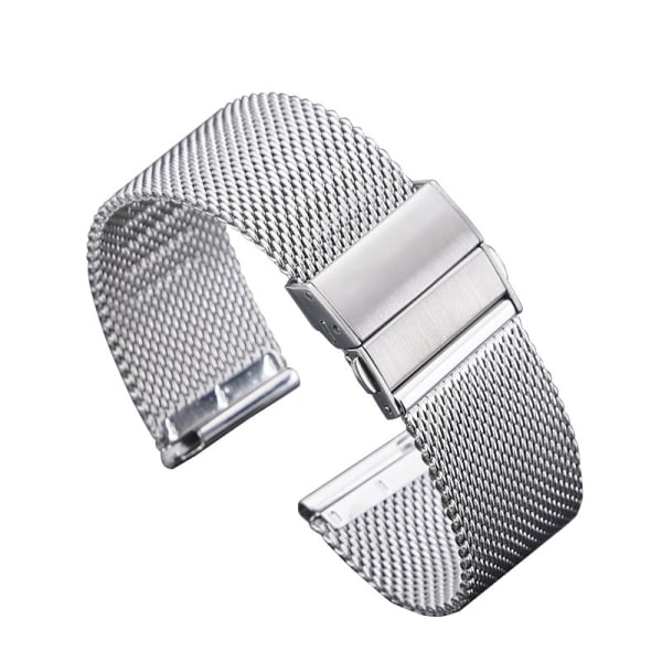 Passer for Huawei Style DW Samsung Smart Watch Rustfritt stål Mesh-rem Herre Dame Quick Release Mesh-rem 18mm (sølv)(18mm)