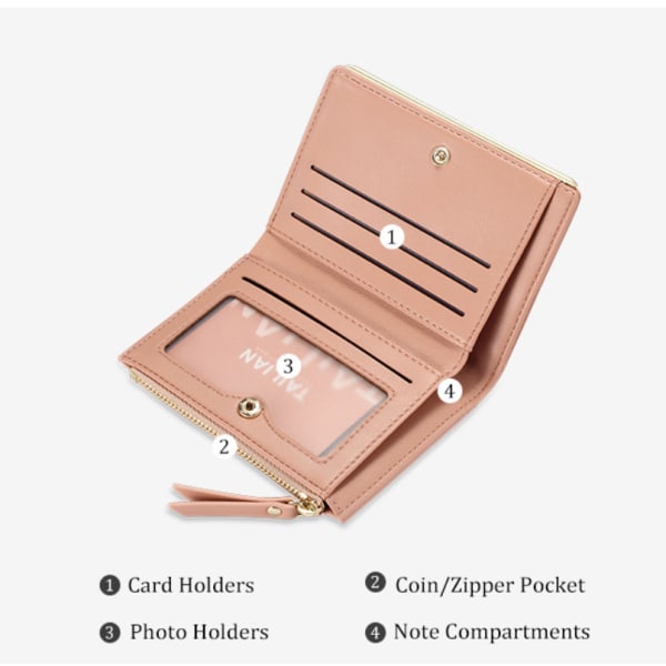 Plånbok dam kort enkel flerkortsfack plånbok dragkedja väska dam plånbok
