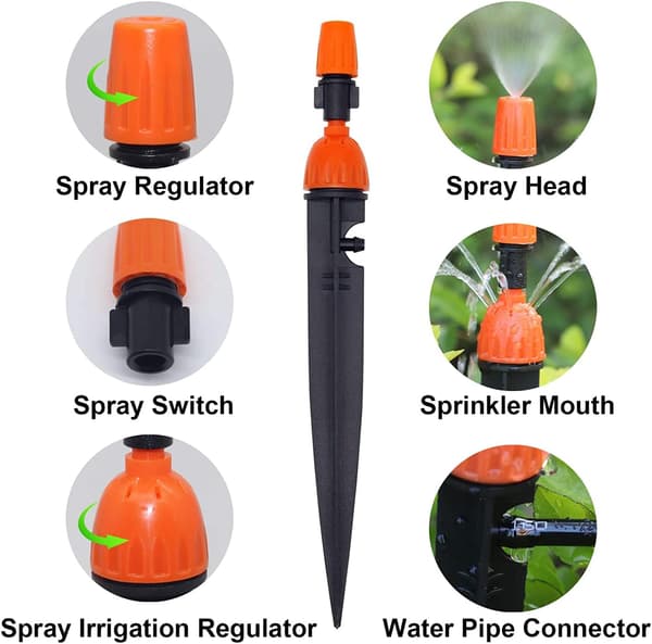 10-pack dubbla funktion droppbevattning bevattningssystem kit droppbevattning kit 4mm/7mm slanganslutningar