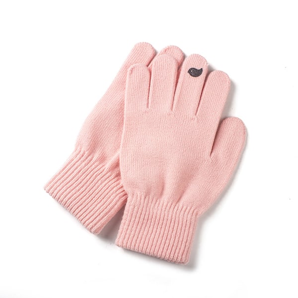 Vantar, Damvantar Höst Och Vinter Utomhus Varma Hundben Tryckta Hel Finger Vantar Rosa