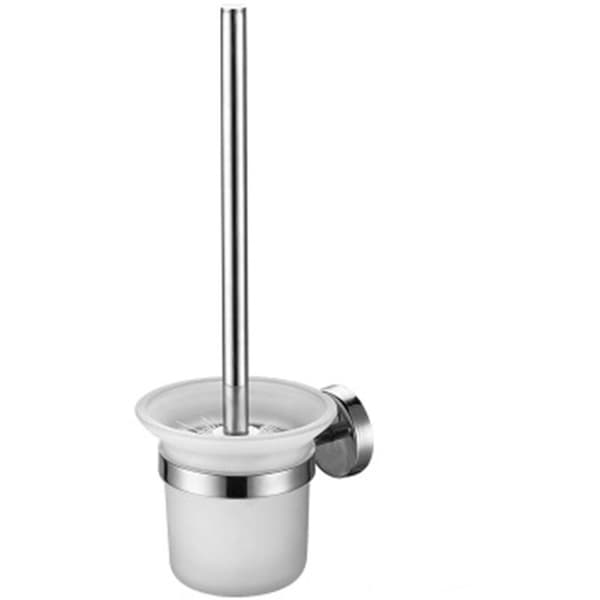 Glas / Rustfrit vægmonteret toiletbørsteholder i rustfrit stål til badeværelset