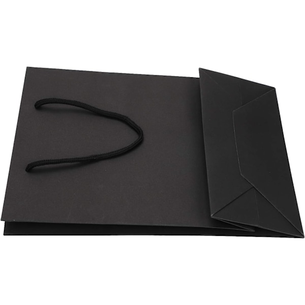 10 stk Kraftpapirposer Store Julegaveposer Håndveske med Håndtak Gaveposer Resirkulerbar Emballasje Godteposer Tote Bag Svart(Vertikal Størrelse 2