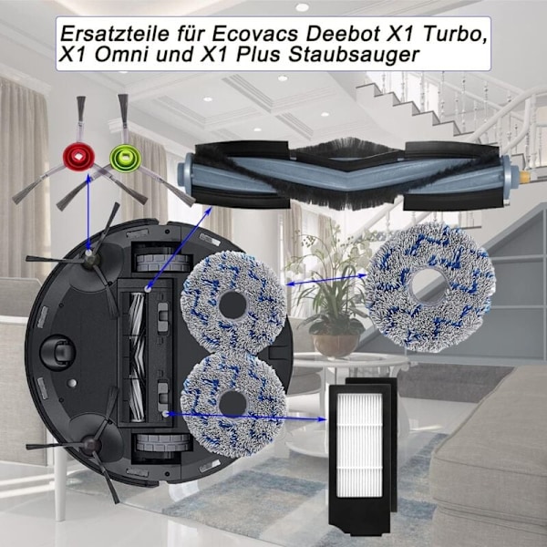 Fictezlove Tilbehørssett for Ecovacs Deebot X1 Omni X1