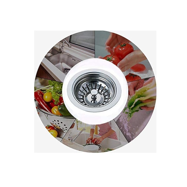 Diskpropp i rostfritt stål - 79 mm - Universell diskpropp - Diskpropp/handfat - Diskpropp för kök (2-pack)