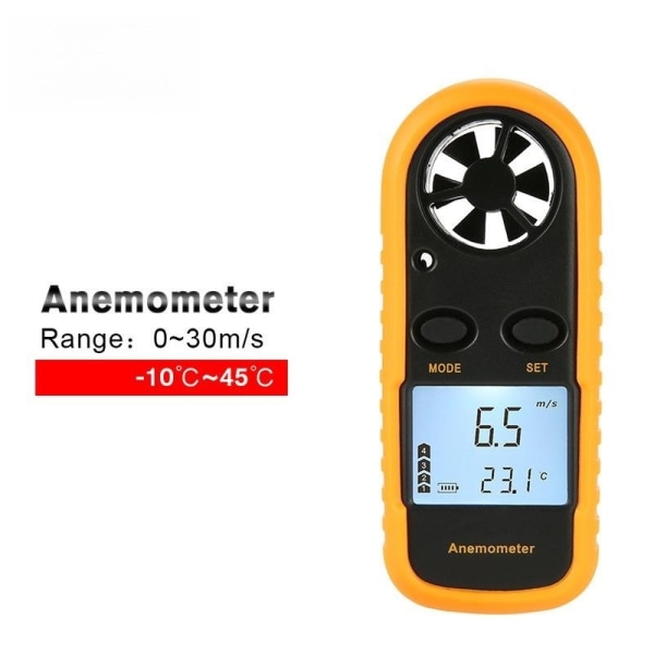 Mini digitalt anemometer med beskyttelsesetui, mini anemometer til navigation og fiskeri