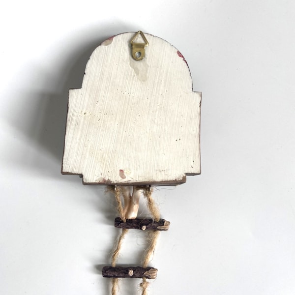 Fehus med stege i harpiks, håndmalet havefigur og træskulpturer, udendørs hængende dekoration til hegn, vægge, dekorativt ornament, gaver til C