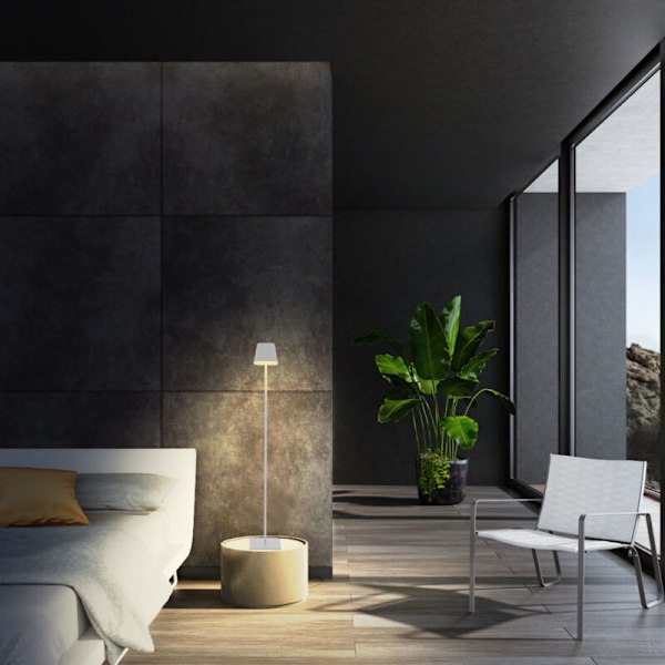 LED bordslampa, modern golvlampa med touchkontroll, variabel intensitet nattlampa med 3 färgtemperaturer för vardagsrum, sovrum, skrivbord
