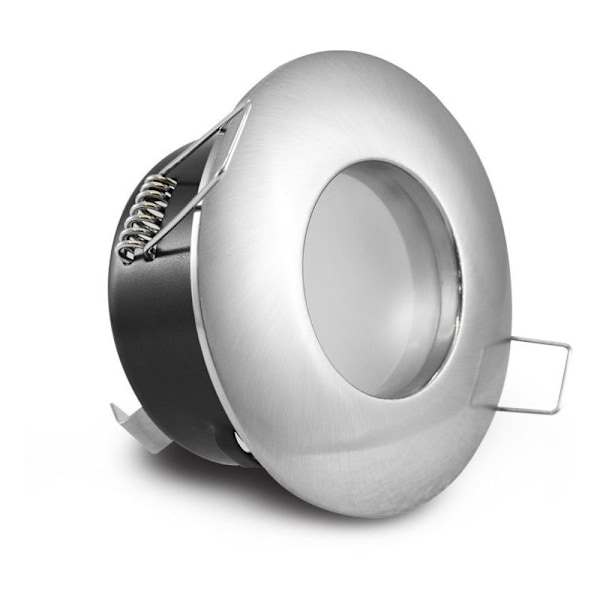 Pakke med 1 Innfelt Spotlightsramme, Børstet Rustfritt Stål Spotlightskall, Brukes til Bad Stue Kjøkken Soverom (Inneholder ikke lampe)