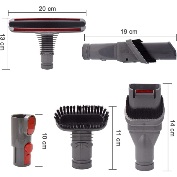 Børstetilbehørsett for Dyson DC35 DC45 V6 V7 V8 V10 støvsuger med adapter (5 i 1)
