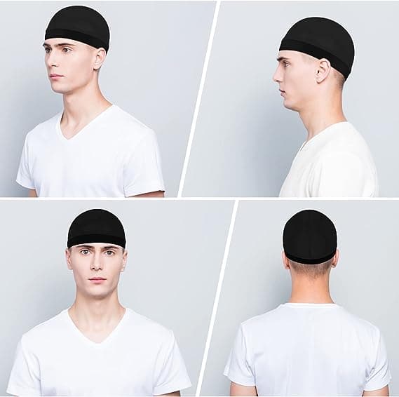 Sett med 3 unisex sateng bølgete hetter for soving, bading, etc.