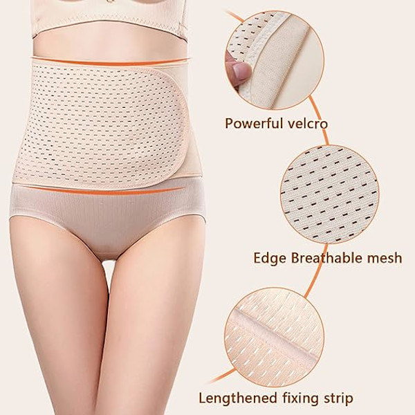 Postpartum Bælte, Beige Farve, Åndbart Justerbart Bælte til Kvinder, Postpartum Support C-Sektion Recovery Bælte, Abdominal Korset Slankende Shapewear