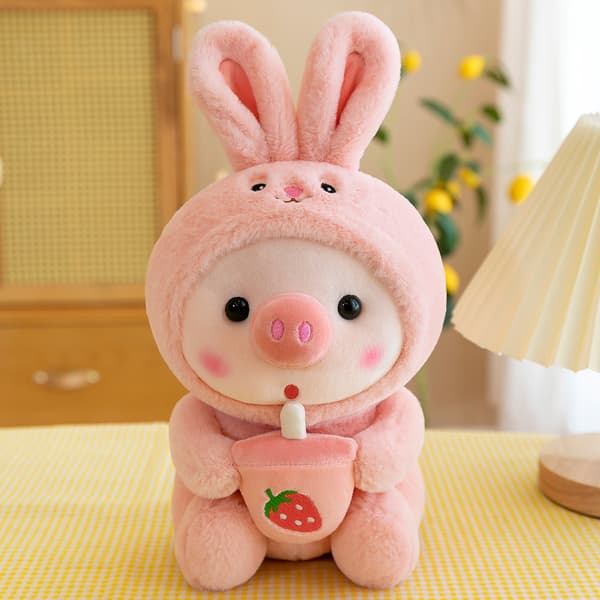 1 Milk Tea Pig Doll Pehmolelu 32cm, Juhlalahja Valmistujaispäivän Lahja(kani)