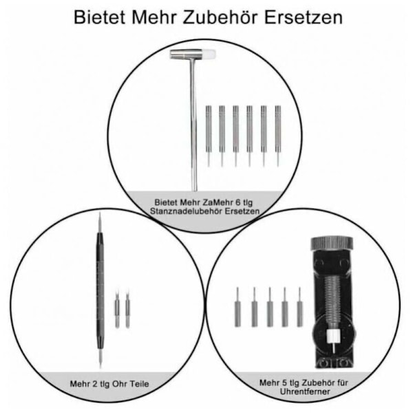 153 Delar Professionell Klockverktyg Justerbar Storlek Öppningsflaska Armband Batteribyte Verktygssats för de flesta klockor