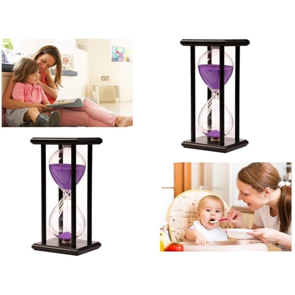 30 minuters timglas timer sand timer klocka 30 minuter träram sandglas timer heminredning skrivbordsdekoration kökstimer timglas timer purp