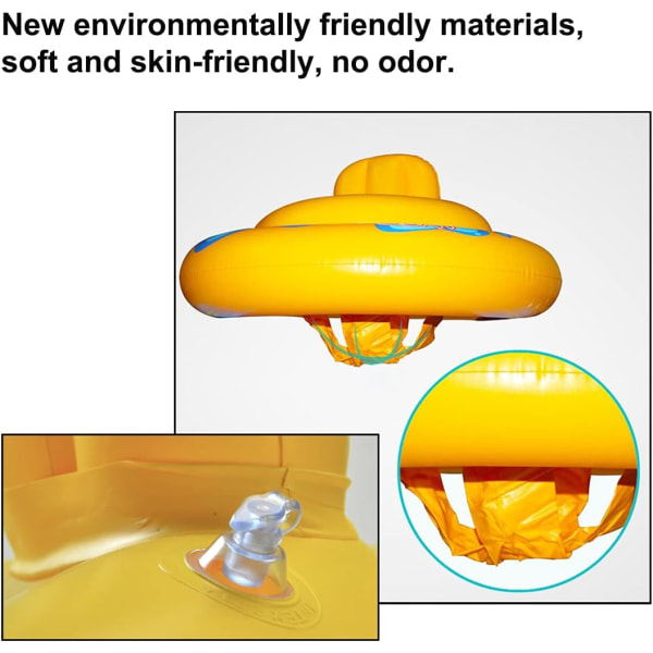 Blå rommann 1-6 år gammel Baby Bassengsete, Babybøye Baby Bassengring Barn Flyte Flytende Svømme Ring, Justerbar Størrelse Oppblåsbar Basseng for Barn