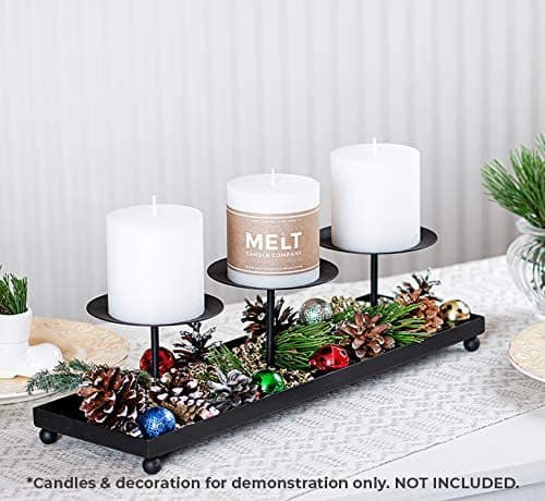 Julelysestake i metall, smidd i jern, bordpynt, restaurantdekorasjon, lysestakeornament
