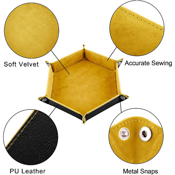 2-osainen noppapelti (keltainen ja violetti) Nahka ja sametti taitettava noppapelti DND RPG pöytäpeleihin