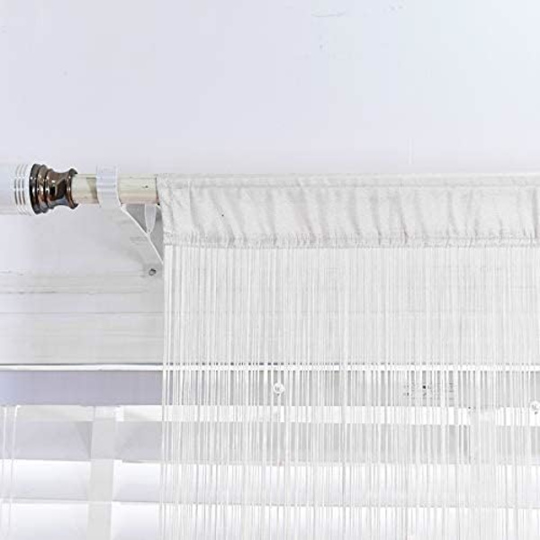 Hvit, 100x200cm Hjemmedekorasjon Perle Gardin, Polyester