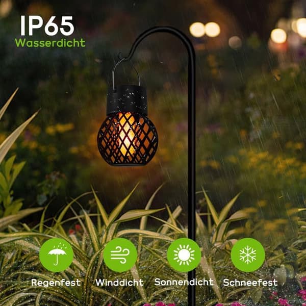 Udendørs hængende solcellelanterner, 8-pak solcellehavebelysning, 8 LED solcellelamper udendørs lamper IP65 vandtæt