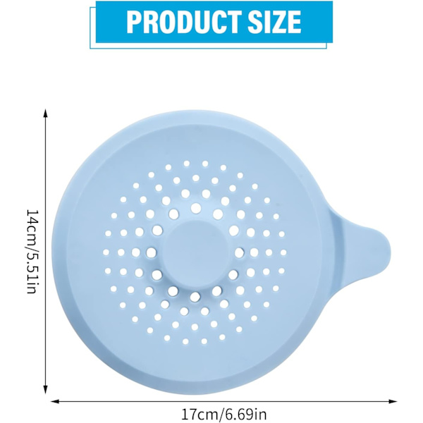 4 st silikonavloppsskydd, 14 cm kökshoavfallsfilter med sugkopp, badkarsavloppsfilter, duschhårfilter Univ