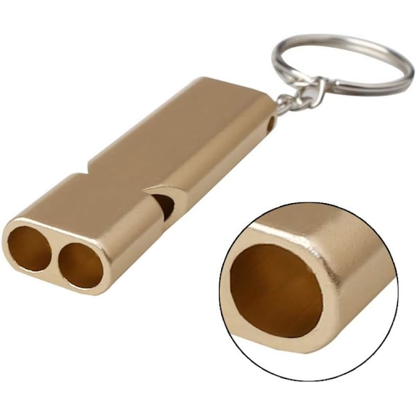4 st överlevnadspipan, dubbelrör aluminium nödvisselpipa, nödsignaleringspipan för camping livräddare exploration