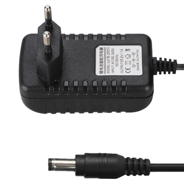 25.2V/1A Nopea Li-ion Laturiadapteri, 100-240V Sisääntulo, Monitasoiset Suojaukset, EU Pistoke