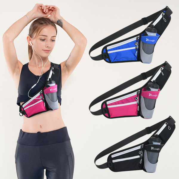 Outdoor Sports Kettle Waist Bag Run Waterproof Fashion Women Belt Bag Reflective Durable Fanny Pack Men Traval Crossbody Bag black