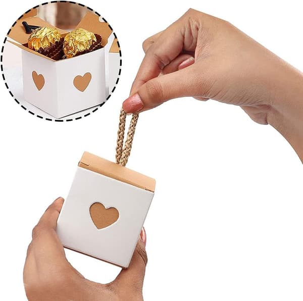 30 st presentförpackning (vit), bröllopspresentförpackning, presentförpackning i kartong, emp