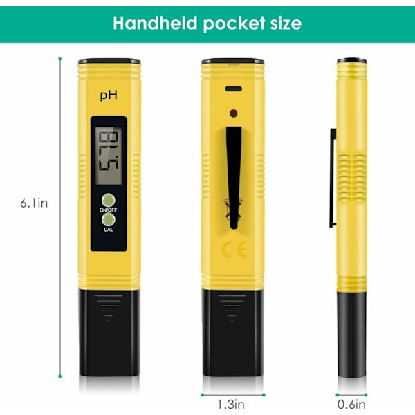PH digital mätare, pH-mätare 0,01 pH hög precision vattentestare med 0-14 pH mätområde för hushållsbruk, pool och akvarium des