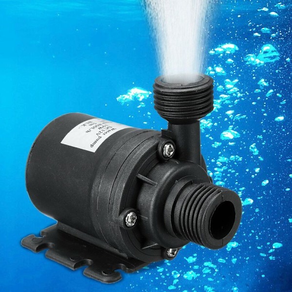 Ultra Tyst Mini DC 12V Borstlös Motor Dränkbar Vattenpump Lyft 5M 800L/H